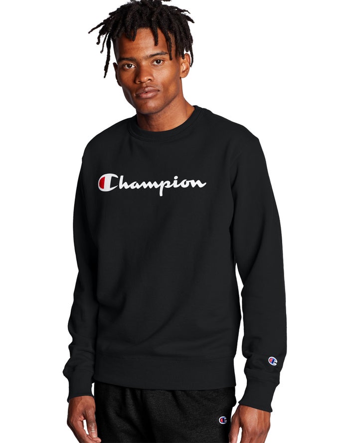 Sudadera Champion Hombre - Powerblend Crew Script Logo ( Negras ) 6210497-NO